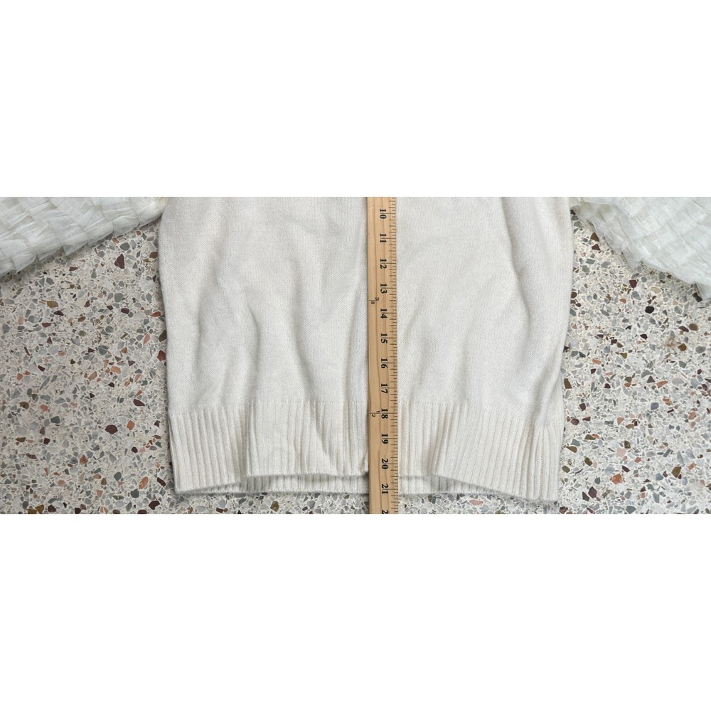 Sea New York Women's Ivory Ruffled Arms Long Sleeve Sweater Size Small - Picture 8 of 10